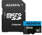 Карта памяти Adata Premier microSDXC 64Gb Class 10 UHS-I U1 (85/25MB/s) + ADP - фото